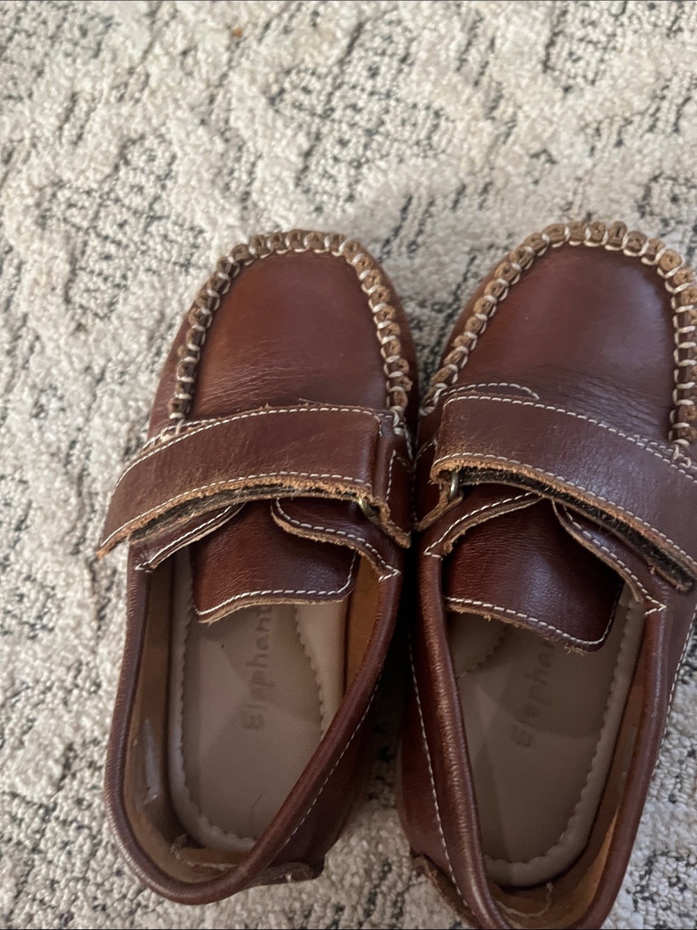 Elephantito Brown Kids Leather Dress Loafers